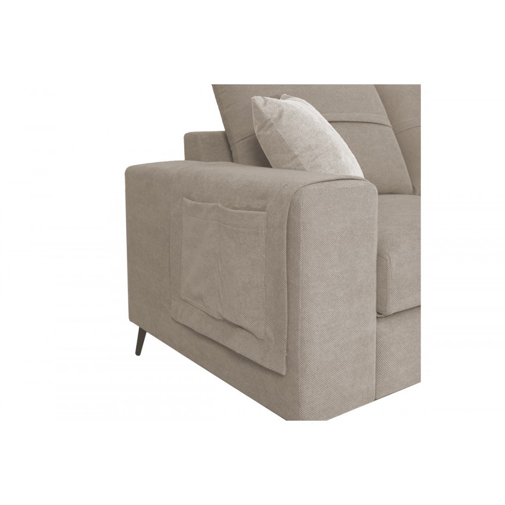 Γωνιακός καναπές "MONTANA" αριστερή γωνία από ύφασμα σε γκρι/μπεζ χρώμα 275x215x93