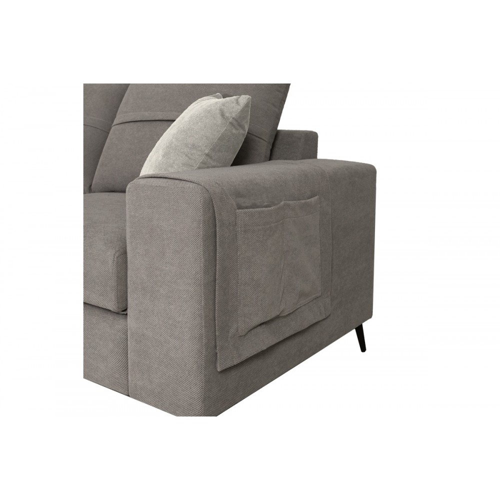 Γωνιακός καναπές "MONTANA" δεξιά γωνία από ύφασμα σε γκρι χρώμα 275x215x93