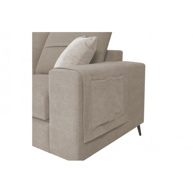 Γωνιακός καναπές "MONTANA" δεξιά γωνία από ύφασμα σε γκρι/μπεζ χρώμα 275x215x93