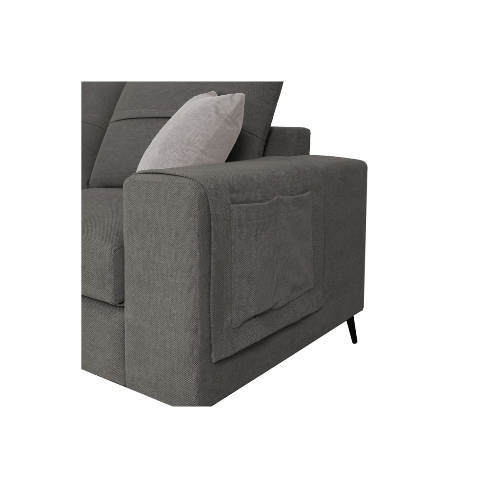 Γωνιακός καναπές "MONTANA" δεξιά γωνία από ύφασμα σε ανθρακί χρώμα 275x215x93