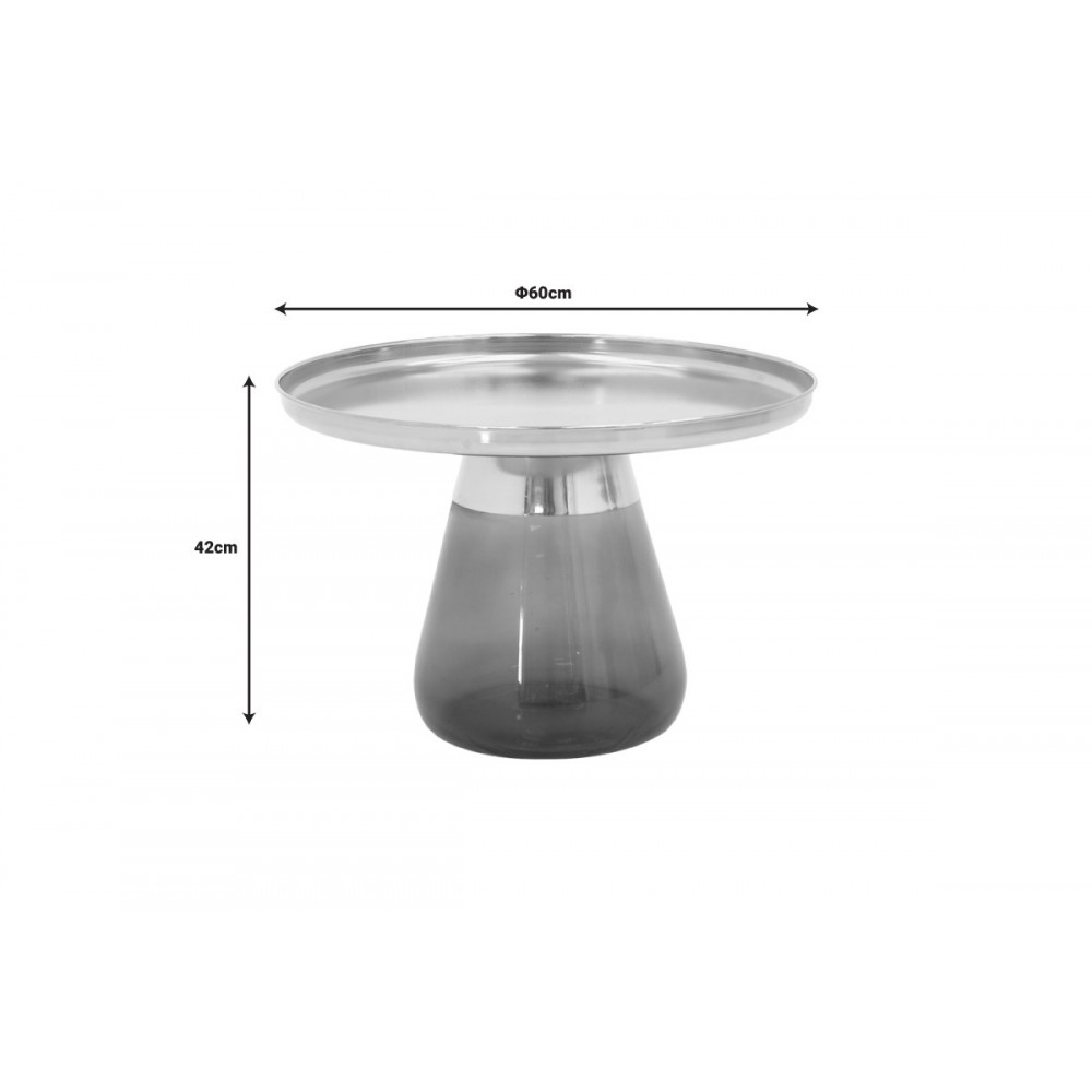 Βοηθητικό τραπέζι "LAFO" από χρώμιο/γυαλί σε χρυσό/μαύρο χρώμα Φ60x42