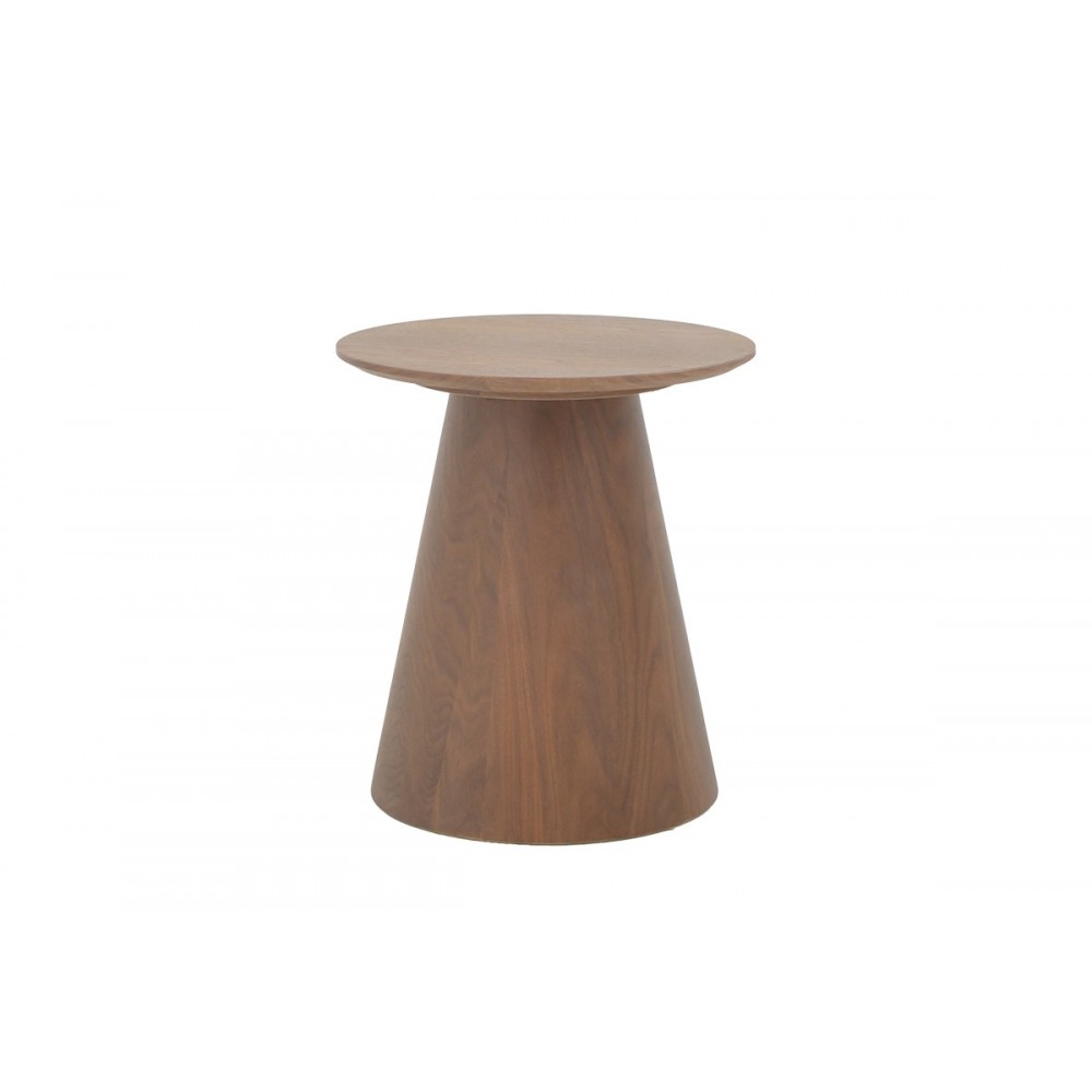 Βοηθητικό τραπέζι "KAYANO" από mdf σε καρυδί χρώμα Φ45x50