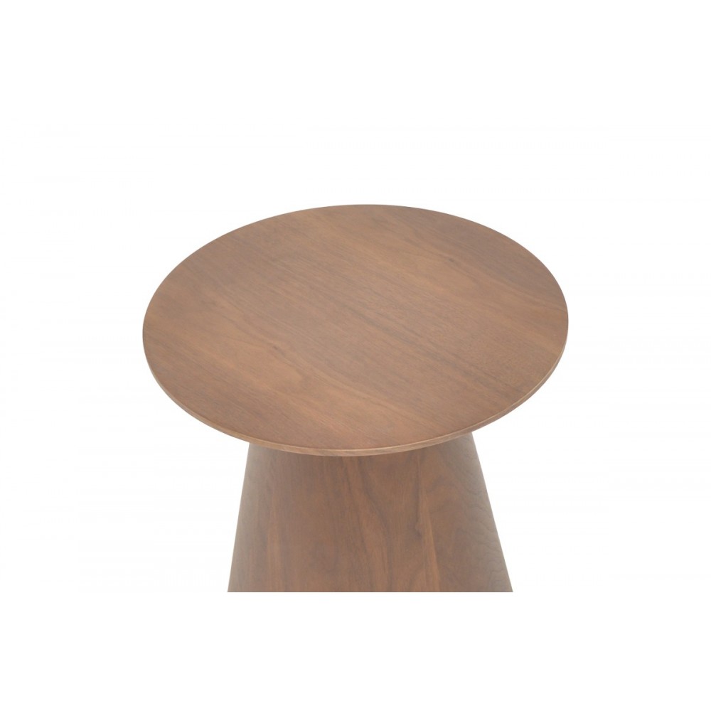 Βοηθητικό τραπέζι "KAYANO" από mdf σε καρυδί χρώμα Φ45x50