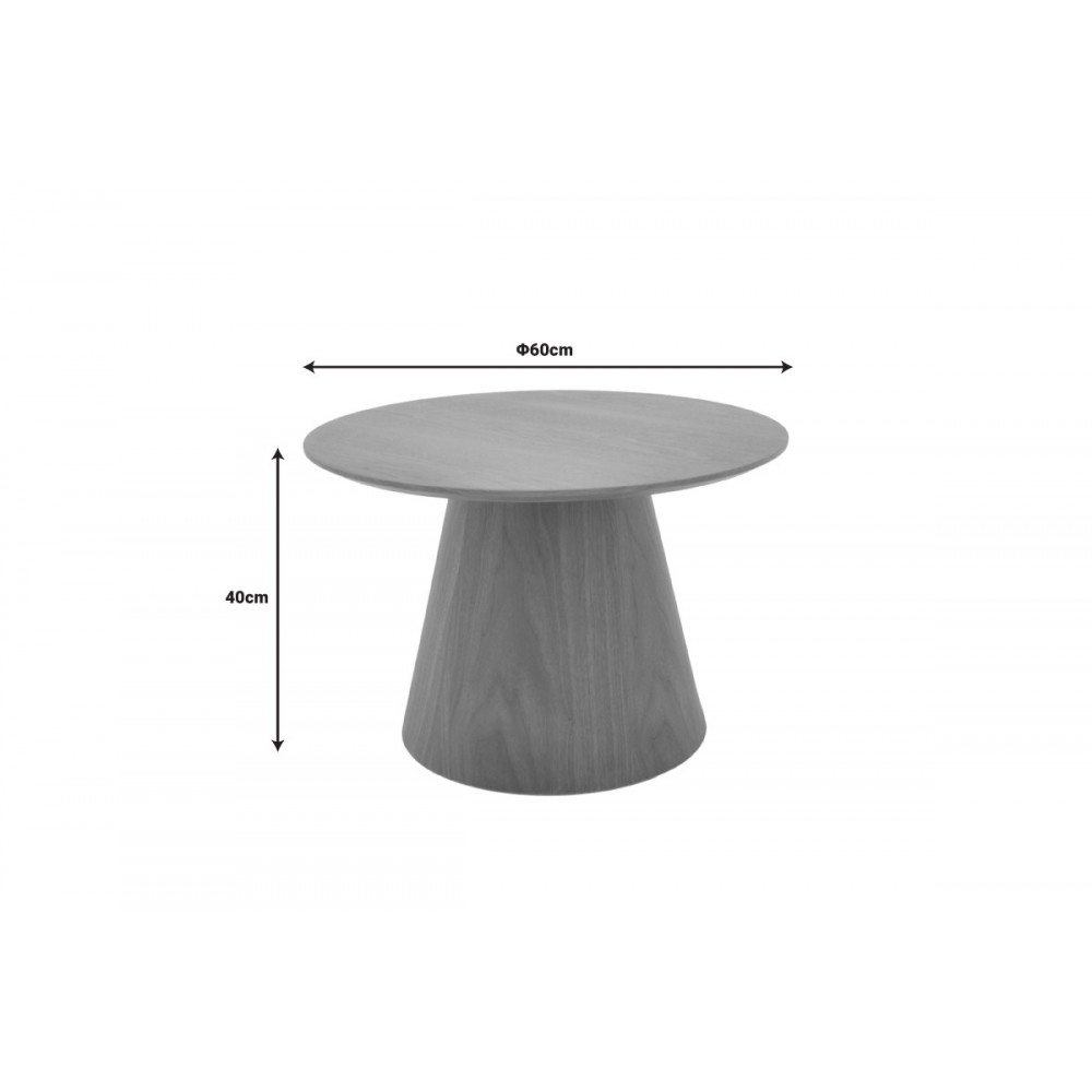 Βοηθητικό τραπέζι "KAYANO" από mdf σε φυσικό χρώμα Φ60x40