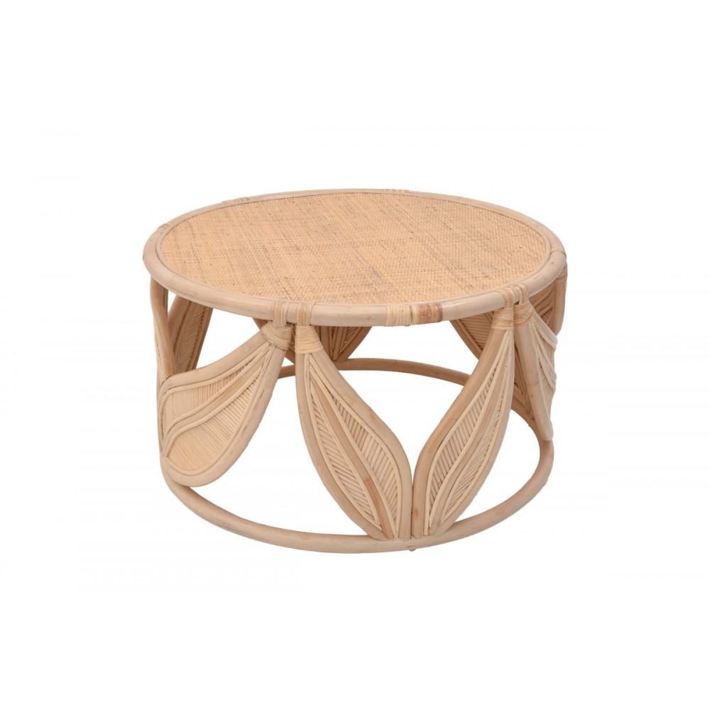 Τραπέζι "SIDERTY" από pe rattan σε φυσικό χρώμα Φ80x45