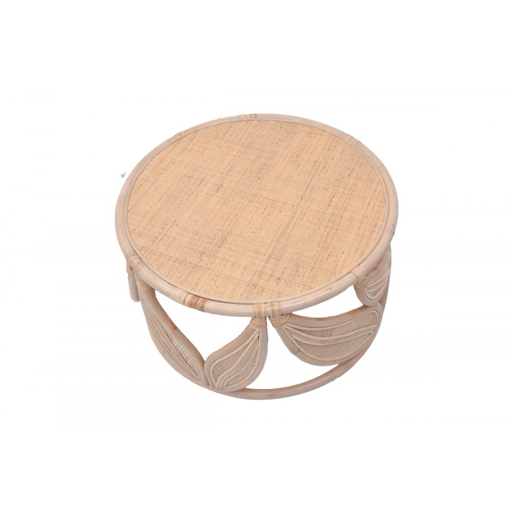 Τραπέζι "SIDERTY" από pe rattan σε φυσικό χρώμα Φ80x45