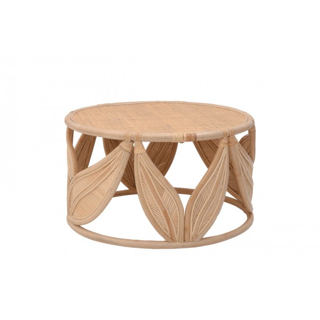 Τραπέζι "SIDERTY" από pe rattan σε φυσικό χρώμα Φ80x45