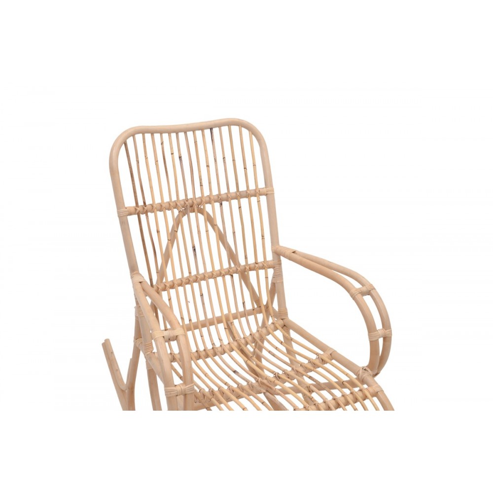Κουνιστή πολυθρόνα "CORMENY" από pe rattan σε φυσικό χρώμα 108x71x103
