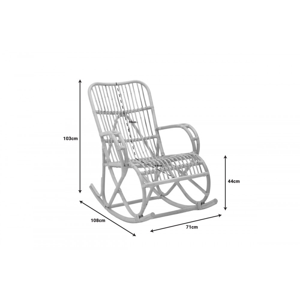 Κουνιστή πολυθρόνα "CORMENY" από pe rattan σε φυσικό χρώμα 108x71x103