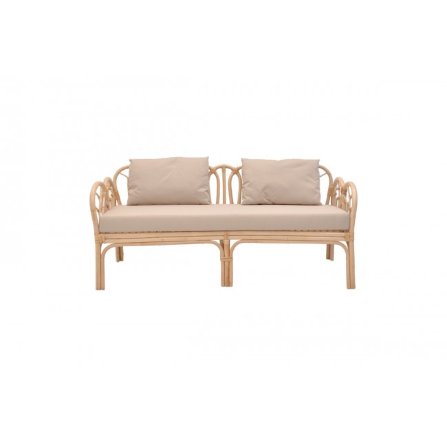 Καναπές "YTRONE" από pe rattan σε φυσικό χρώμα 166x61.5x71