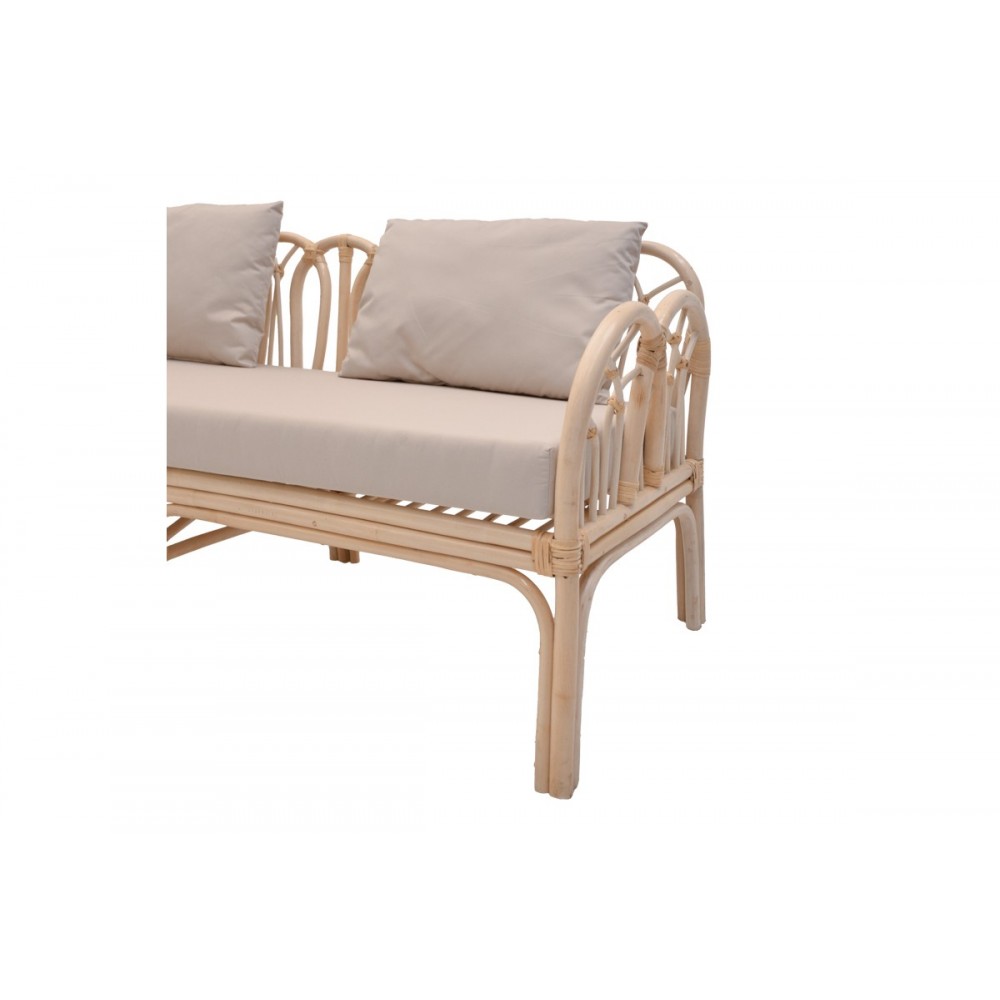 Καναπές "YTRONE" από pe rattan σε φυσικό χρώμα 166x61.5x71