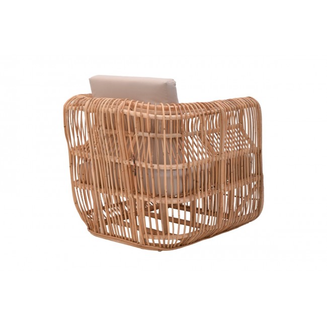 Πολυθρόνα "FAJOLE" από pe rattan σε φυσικό χρώμα 86x86x66