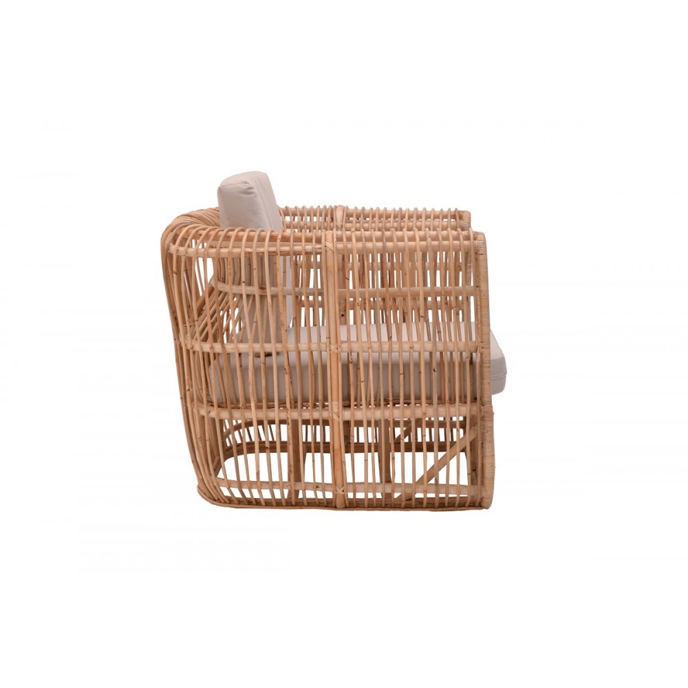 Πολυθρόνα "FAJOLE" από pe rattan σε φυσικό χρώμα 86x86x66