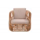 Πολυθρόνα "FAJOLE" από pe rattan σε φυσικό χρώμα 86x86x66