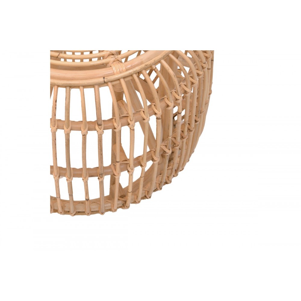 Σκαμπό "RAJESTY" από pe rattan σε φυσικό χρώμα Φ60x46