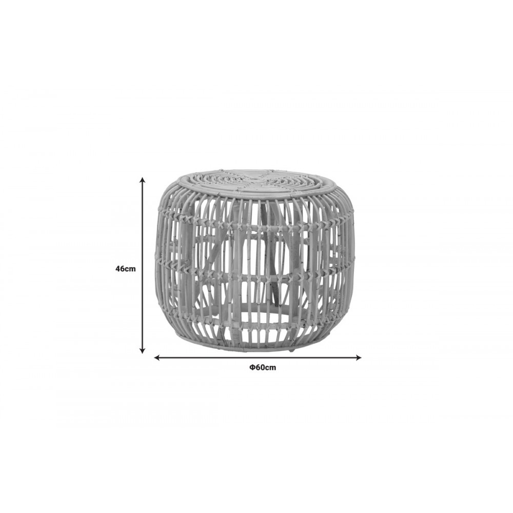 Σκαμπό "RAJESTY" από pe rattan σε φυσικό χρώμα Φ60x46