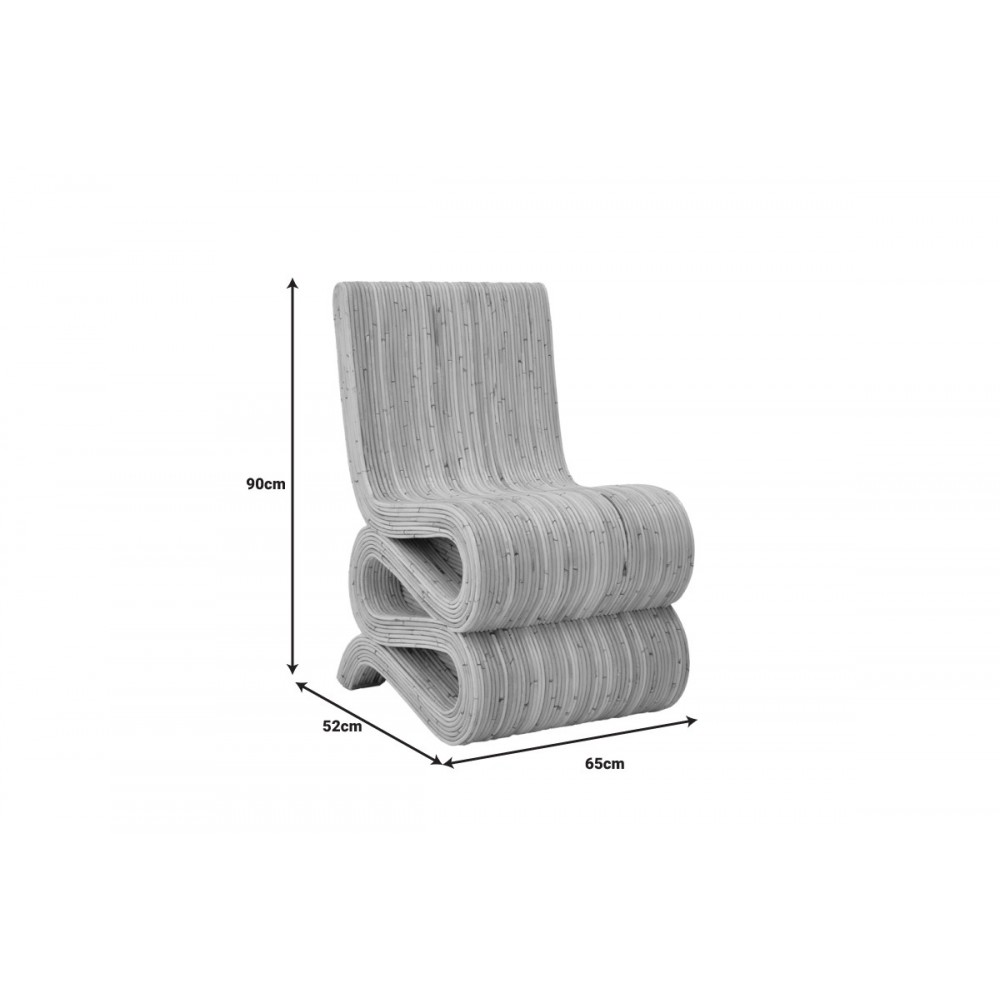 Καρέκλα "FAVORSY" από pe rattan σε φυσικό χρώμα 65x52x90