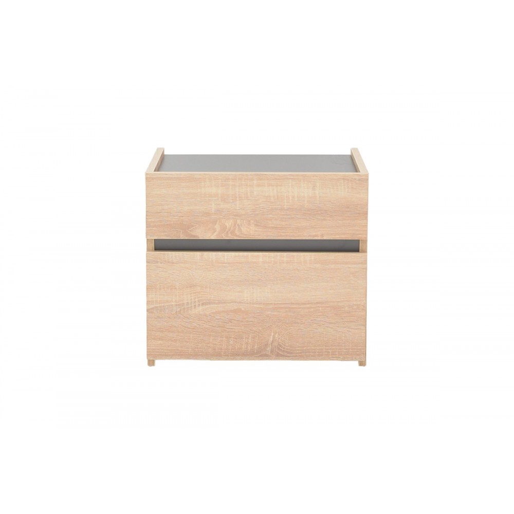 Κομοδίνο "COMCIE" σε φυσικό/γκρι χρώμα 50x42x45.5