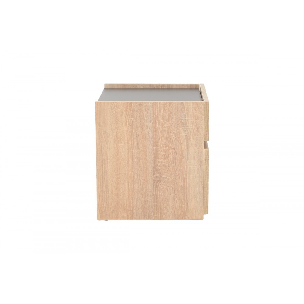 Κομοδίνο "COMCIE" σε φυσικό/γκρι χρώμα 50x42x45.5