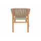 Πολυθρόνα "KAJONE" από ξύλο/σχοινί σε φυσικό/κρεμ χρώμα 62x55x75