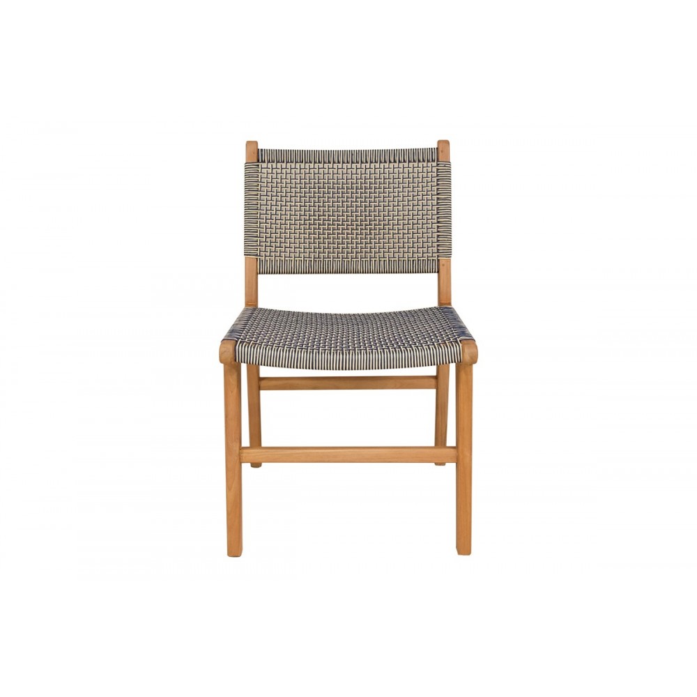 Καρέκλα "DARIEN" από ξύλο/σχοινί σε φυσικό/μαύρο χρώμα 52x62x86