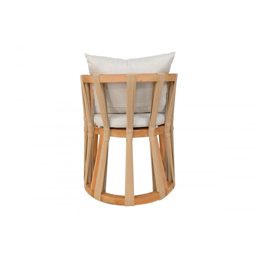 Πολυθρόνα "MORANI" από ξύλο/σχοινί σε φυσικό χρώμα 61x66x75