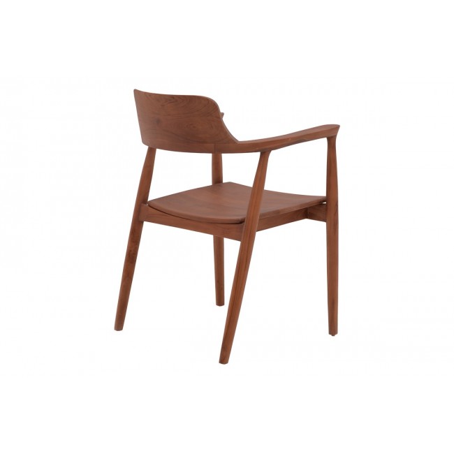 Πολυθρόνα "JAMBENE" από ξύλο σε καρυδί χρώμα 57x54x79