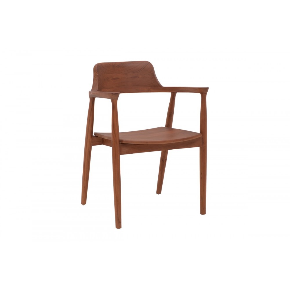 Πολυθρόνα "JAMBENE" από ξύλο σε καρυδί χρώμα 57x54x79