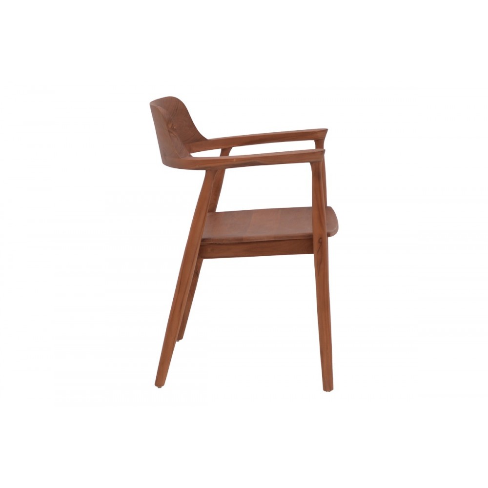 Πολυθρόνα "JAMBENE" από ξύλο σε καρυδί χρώμα 57x54x79