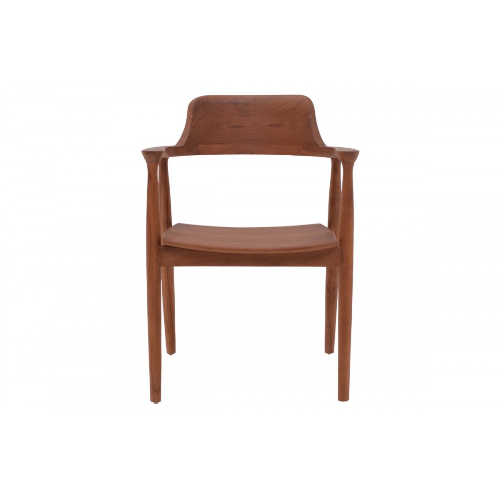 Πολυθρόνα "JAMBENE" από ξύλο σε καρυδί χρώμα 57x54x79