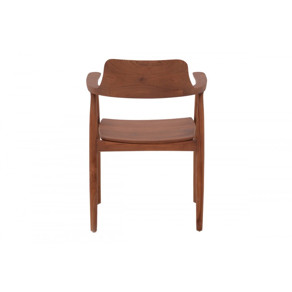 Πολυθρόνα "JAMBENE" από ξύλο σε καρυδί χρώμα 57x54x79