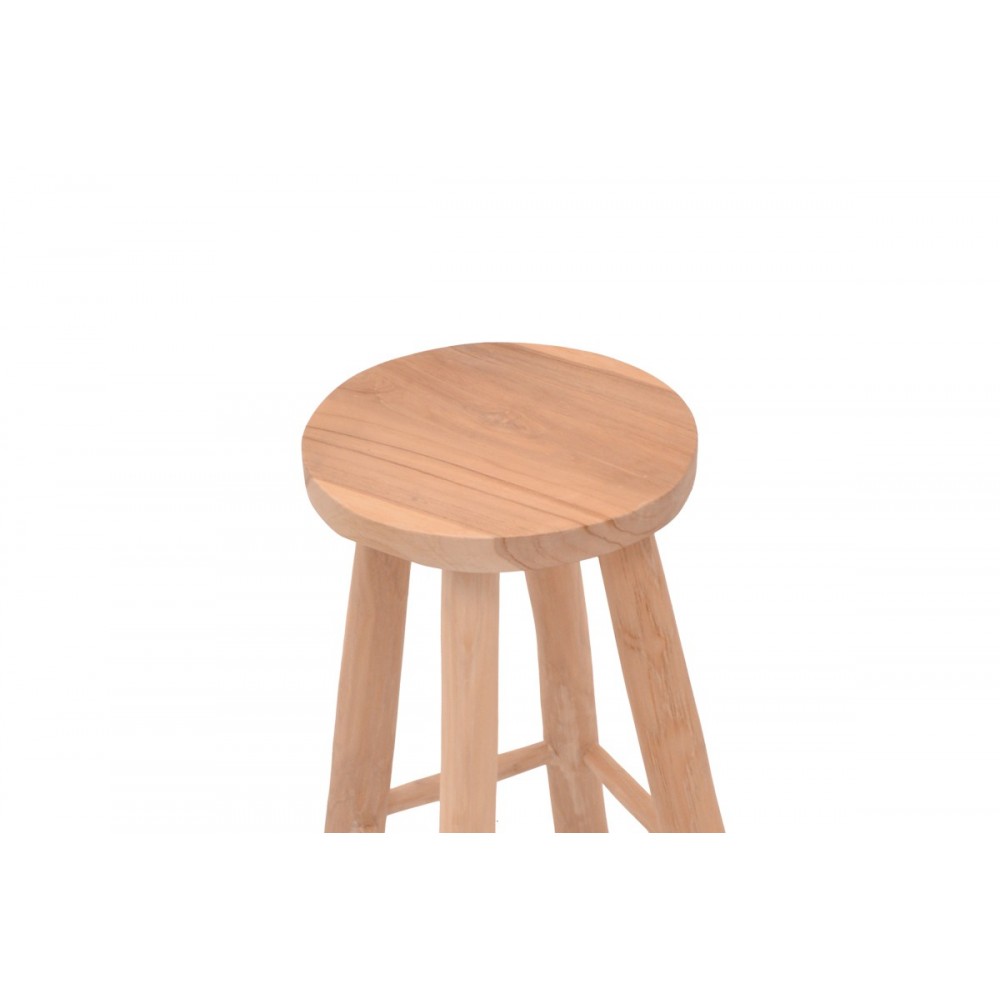 Σκαμπό "CHARLOCE" από ξύλο σε φυσικό χρώμα Φ35x62