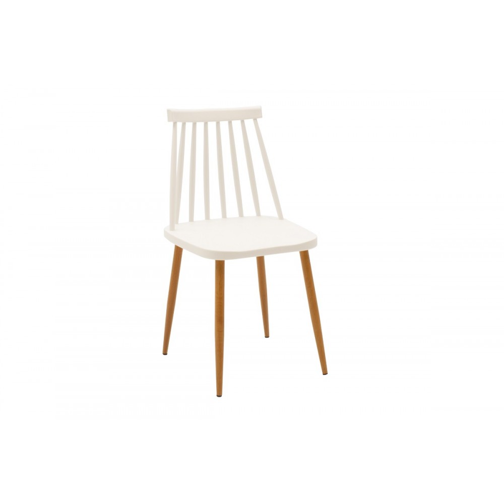 Τραπεζαρία 5τμχ "AURORA-NATALI" pp/mdf σε λευκό/φυσικό χρώμα 120x80x76