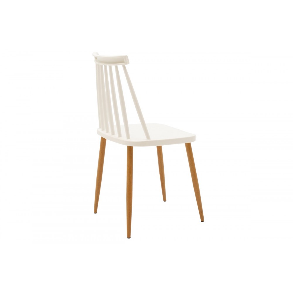 Τραπεζαρία 5τμχ "AURORA-NATALI" pp/mdf σε λευκό/φυσικό χρώμα 120x80x76