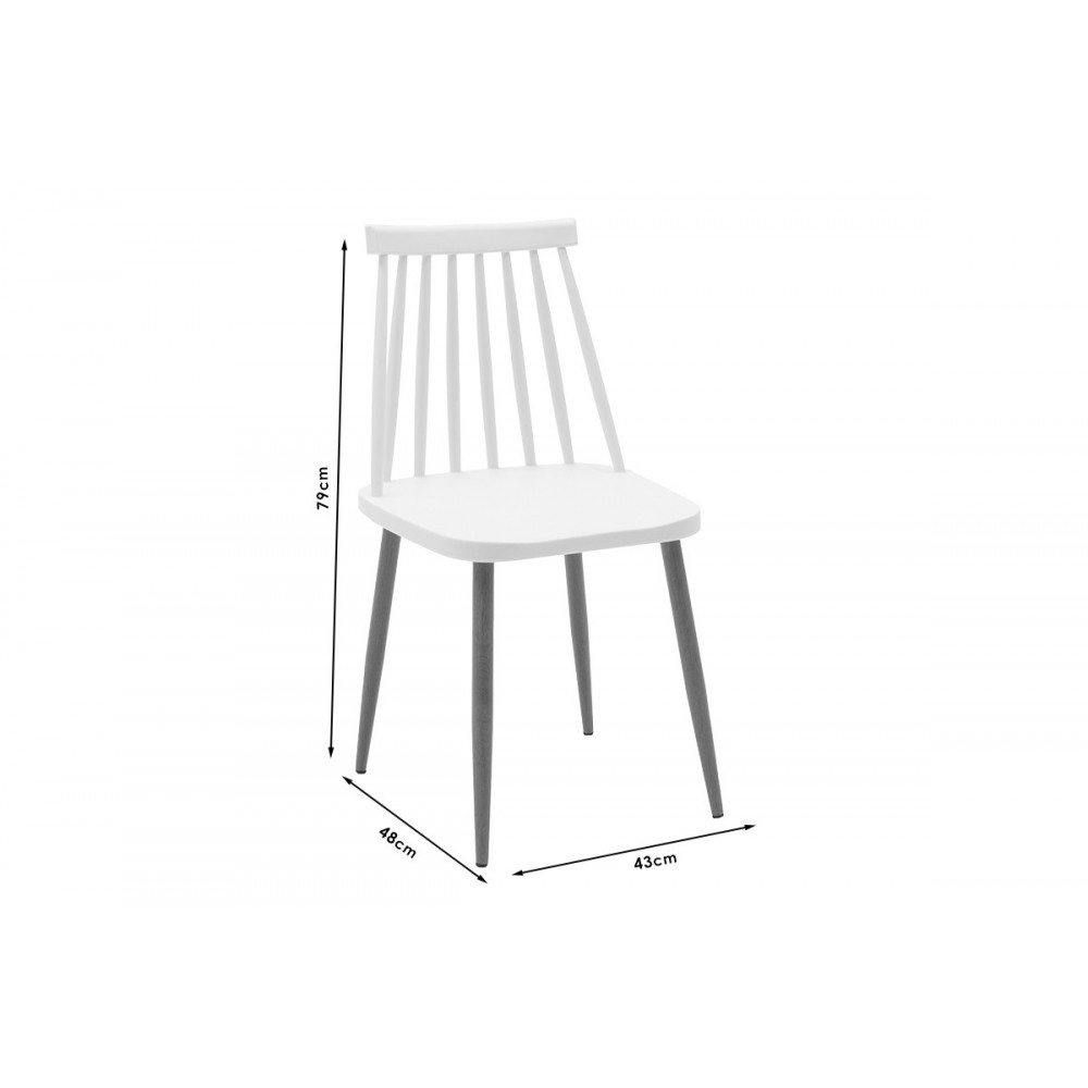 Τραπεζαρία 5τμχ "AURORA-NATALI" pp/mdf σε λευκό/φυσικό χρώμα 120x80x76