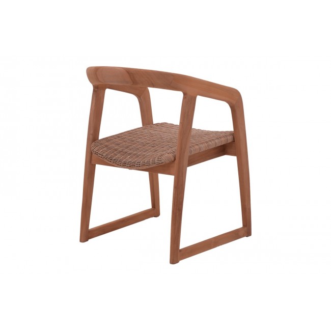 Πολυθρόνα "SOMALIA" από ξύλο/pe rattan σε φυσικό/καφέ χρώμα 57x62x80