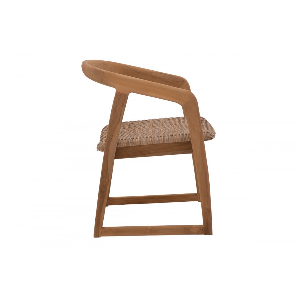 Πολυθρόνα "SOMALIA" από ξύλο/pe rattan σε φυσικό/καφέ χρώμα 57x62x80