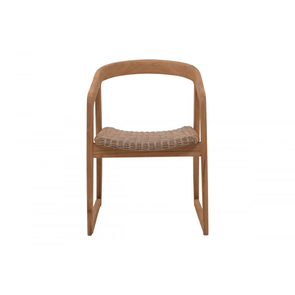 Πολυθρόνα "SOMALIA" από ξύλο/pe rattan σε φυσικό/καφέ χρώμα 57x62x80