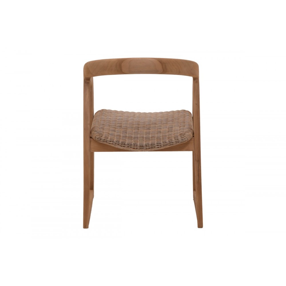 Πολυθρόνα "SOMALIA" από ξύλο/pe rattan σε φυσικό/καφέ χρώμα 57x62x80