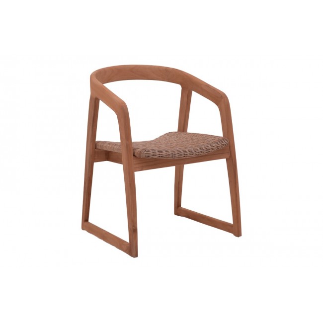 Πολυθρόνα "SOMALIA" από ξύλο/pe rattan σε φυσικό/καφέ χρώμα 57x62x80