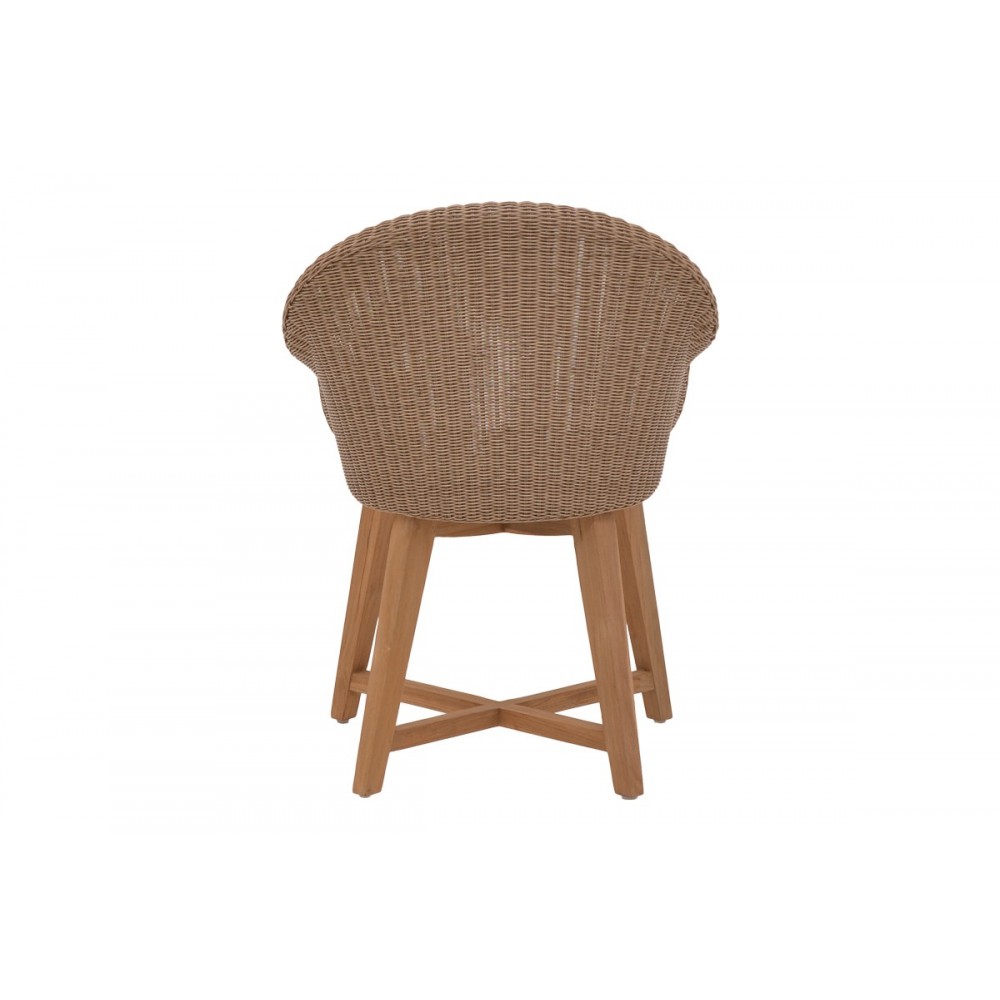 Πολυθρόνα "SOLSO" από ξύλο/pe rattan σε φυσικό/καφέ χρώμα 62x58x78