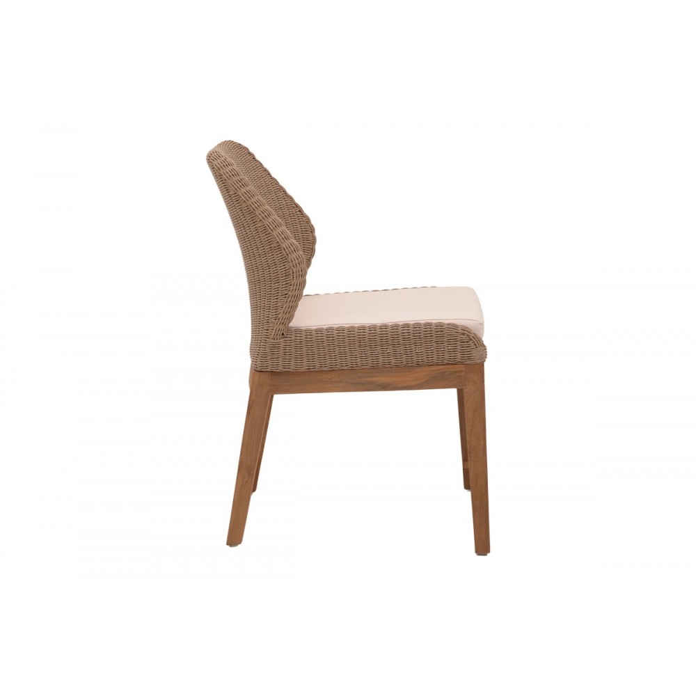 Καρέκλα "SWINTON" από ξύλο/pe rattan σε φυσικό/καφέ χρώμα 53x63x86