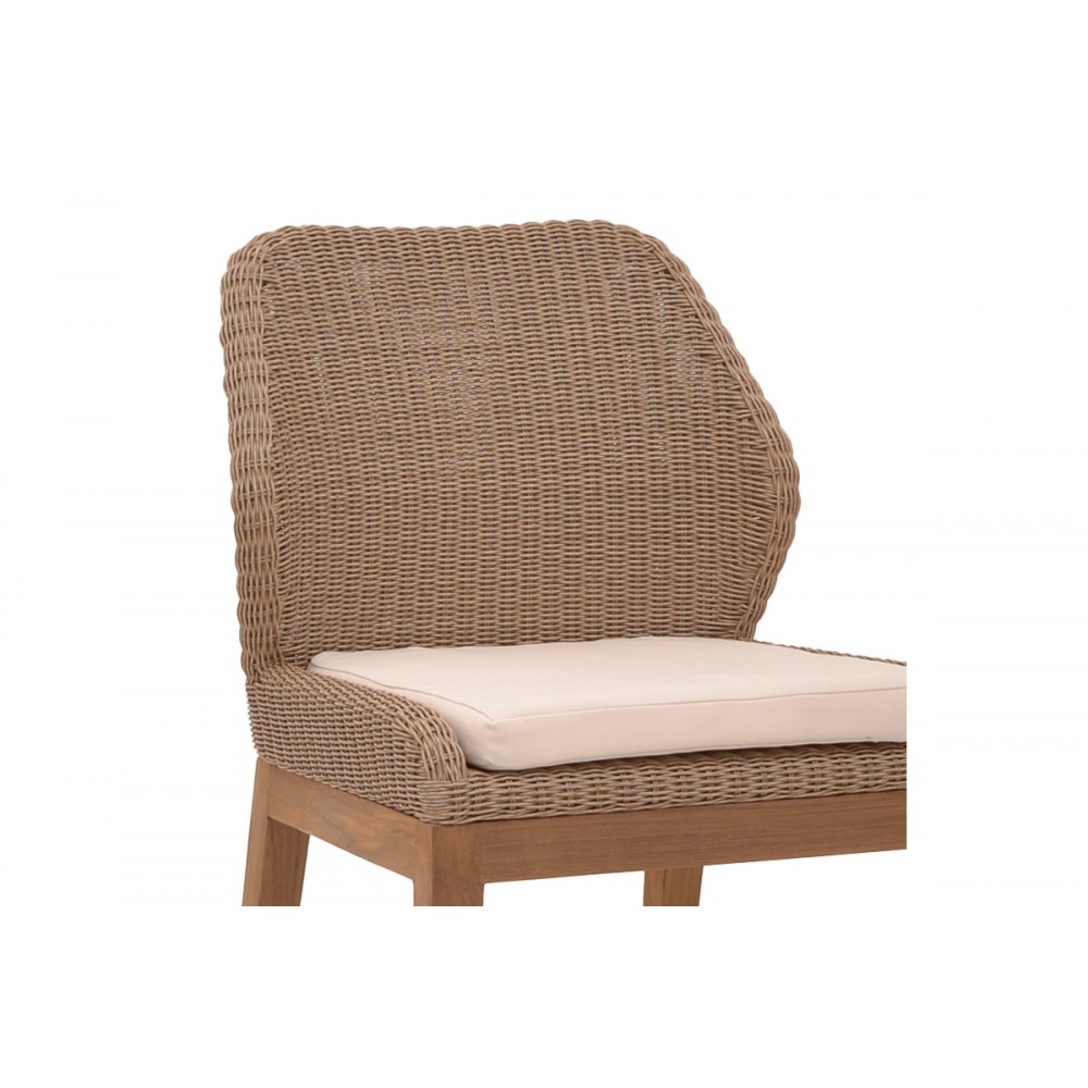 Καρέκλα "SWINTON" από ξύλο/pe rattan σε φυσικό/καφέ χρώμα 53x63x86