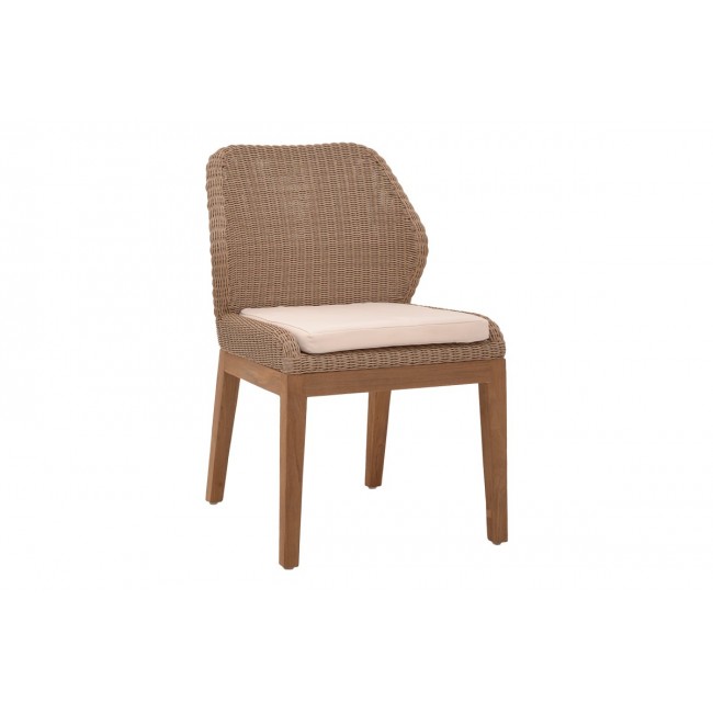 Καρέκλα "SWINTON" από ξύλο/pe rattan σε φυσικό/καφέ χρώμα 53x63x86