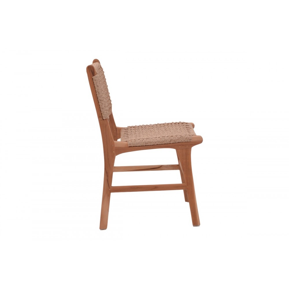 Καρέκλα "SPONZE" από ξύλο/σχοινί σε φυσικό χρώμα 50x58x85εκ