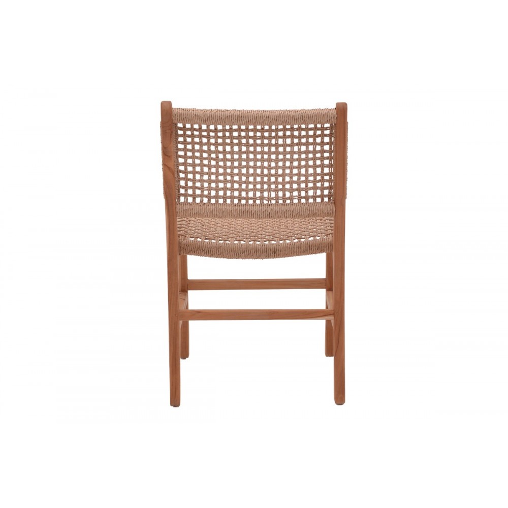 Καρέκλα "SPONZE" από ξύλο/σχοινί σε φυσικό χρώμα 50x58x85εκ