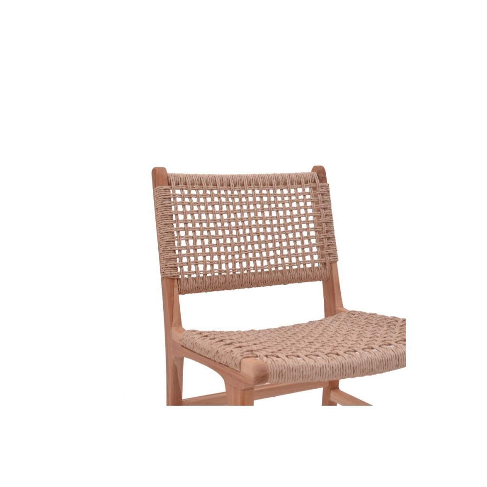 Καρέκλα "SPONZE" από ξύλο/σχοινί σε φυσικό χρώμα 50x58x85εκ