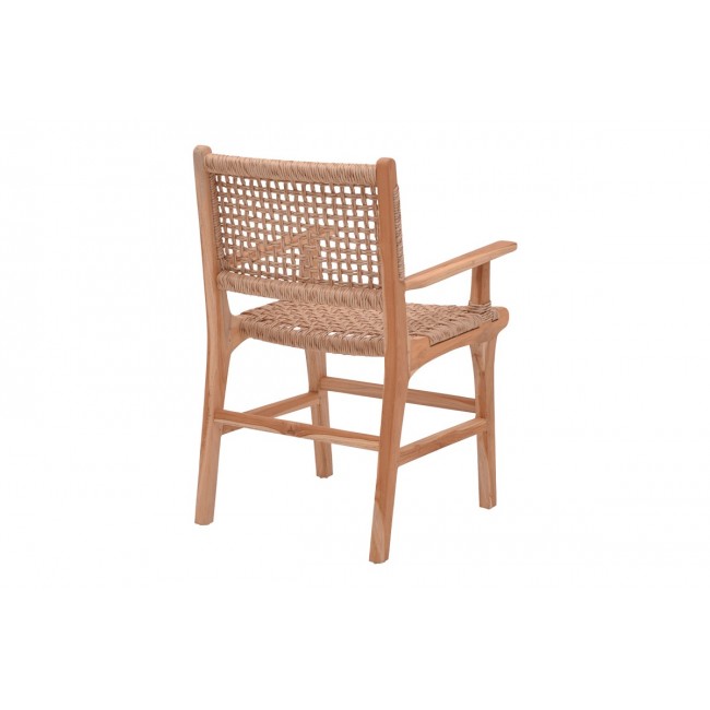 Πολυθρόνα "SPONZE" από ξύλο/σχοινί σε φυσικό χρώμα 54x60x86