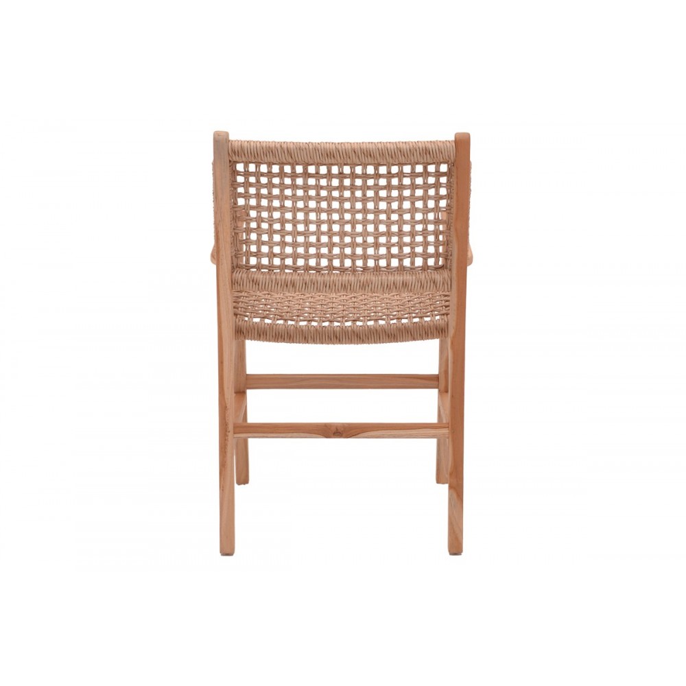 Πολυθρόνα "SPONZE" από ξύλο/σχοινί σε φυσικό χρώμα 54x60x86