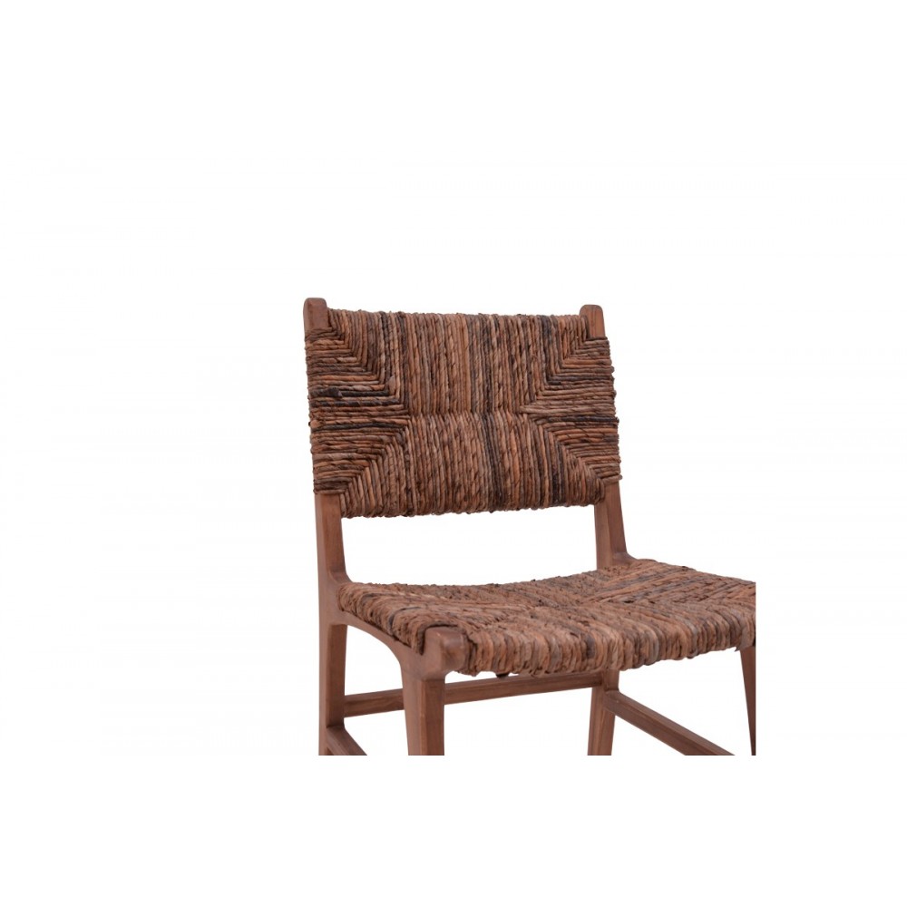 Καρέκλα "REFANE" από ξύλο/σχοινί σε καρυδί χρώμα 50x58x85
